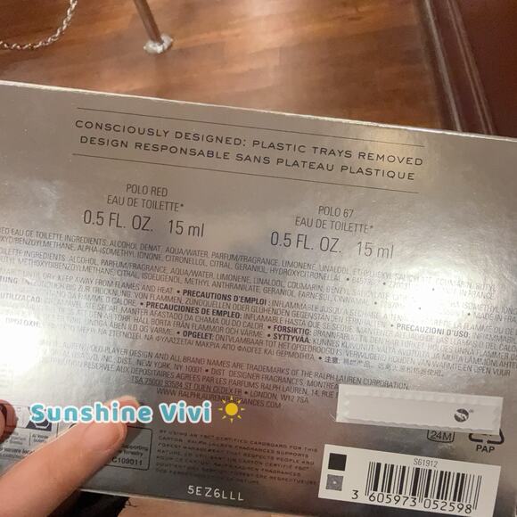 NEW Ralph Lauren Polo Red & Polo 67 Eau De Toilette Mini Splash 0.5 oz 15ml Set - Picture 2 of 3